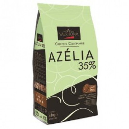Azélia 35%  Hasselnöt-Mjölkchoklad. 200gr pellets
