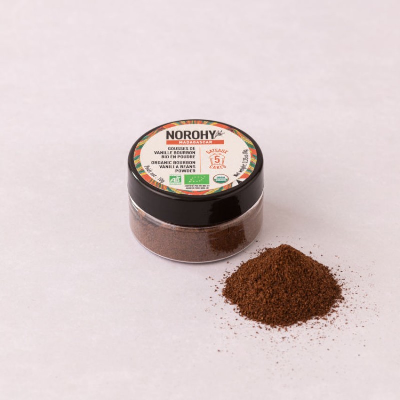 Malda ekologiska Madagaskar vaniljbönor från Norohy, Valrhona. 10g